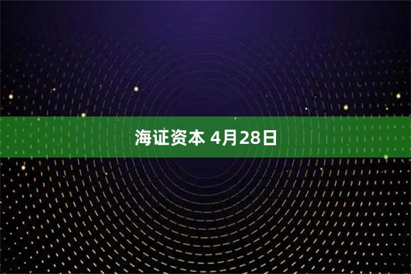 海证资本 4月28日